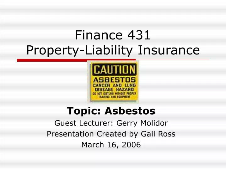 finance 431 property liability insurance