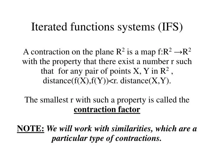 iterated functions systems ifs