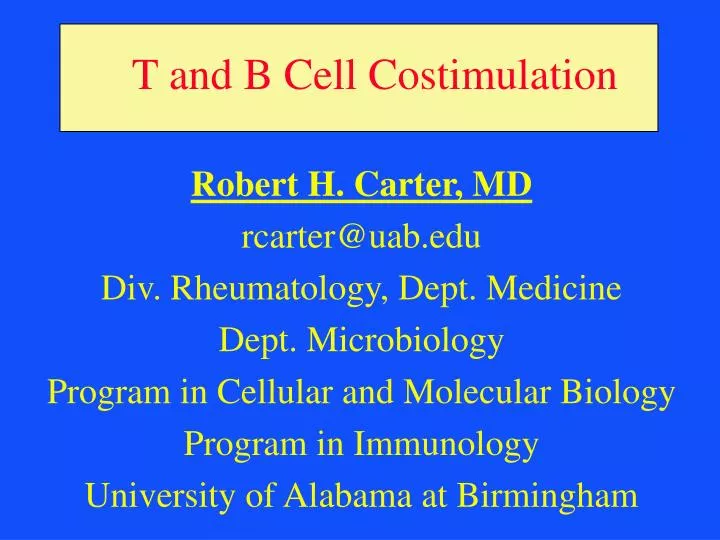 t and b cell costimulation