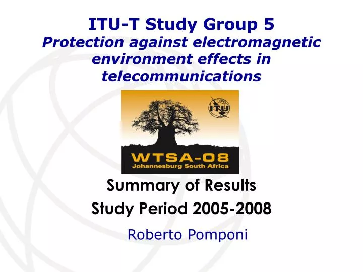 itu t study group 5 protection against electromagnetic environment effects in telecommunications