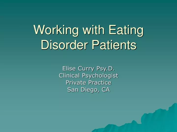 working with eating disorder patients
