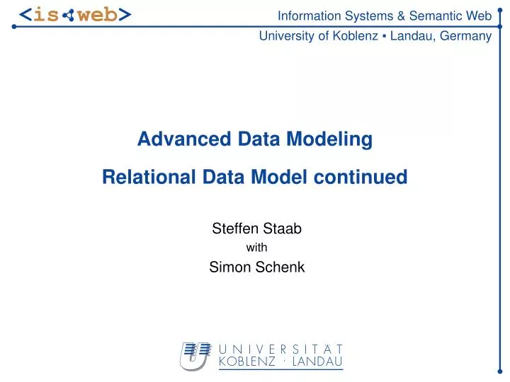 advanced data modeling relational data model continued
