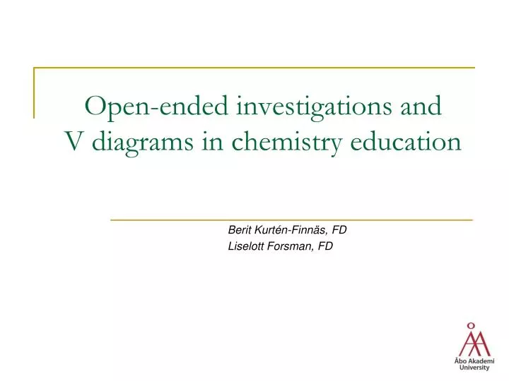open ended investigations and v diagrams in chemistry education