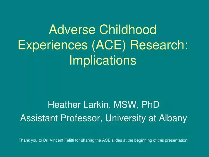 adverse childhood experiences ace research implications