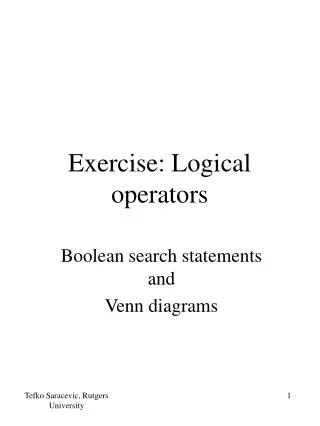 Exercise: Logical operators