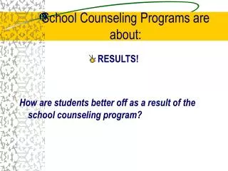 School Counseling Programs are about: