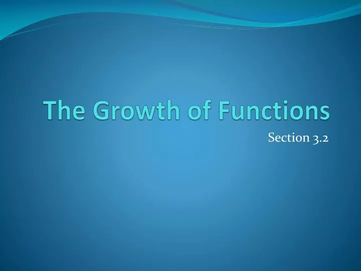 the growth of functions
