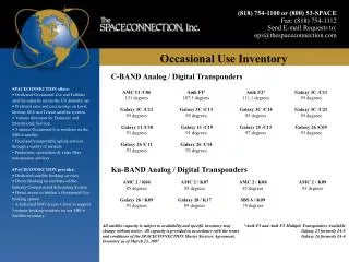 C-BAND Analog / Digital Transponders