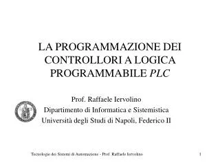 la programmazione dei controllori a logica programmabile plc