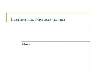 Intermediate Microeconomics