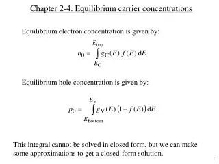 Chapter 2-4. Equilibrium carrier concentrations