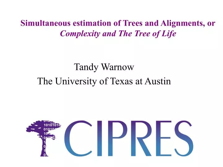 simultaneous estimation of trees and alignments or complexity and the tree of life