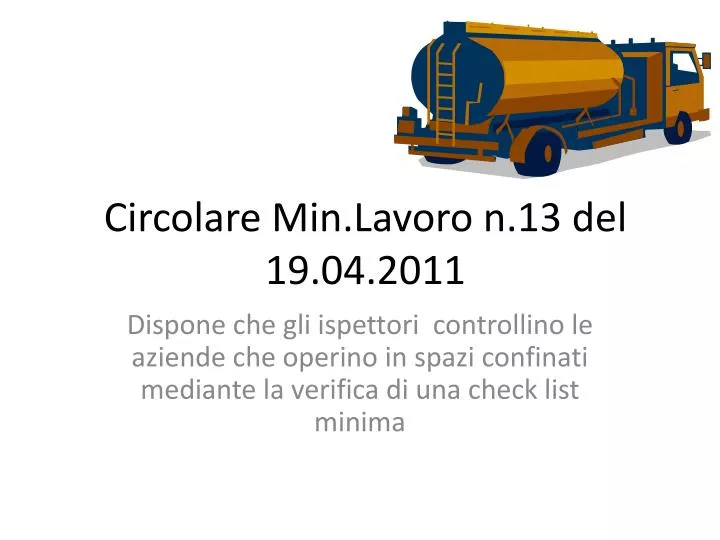 circolare min lavoro n 13 del 19 04 2011