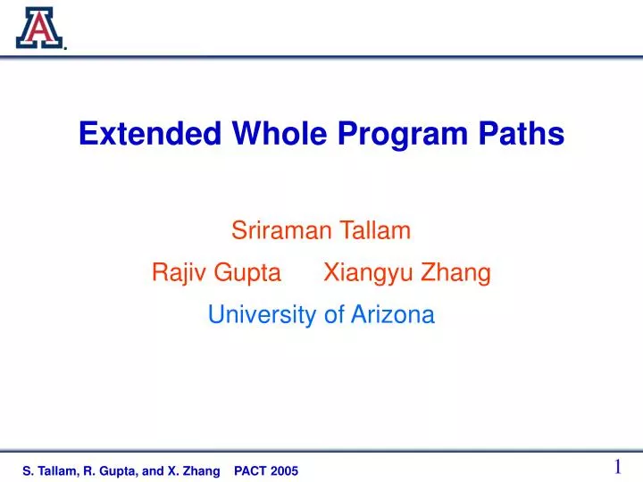 extended whole program paths