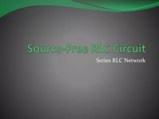 Source-Free RLC Circuit