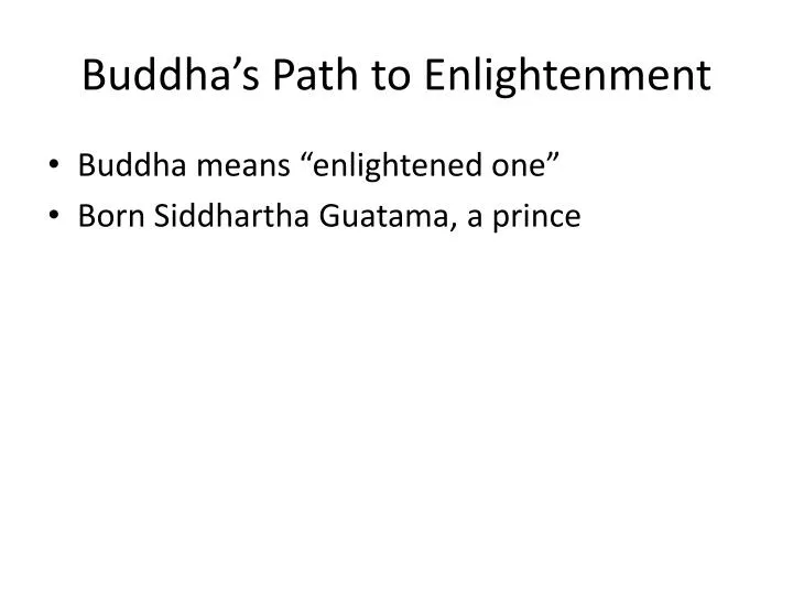 buddha s path to enlightenment