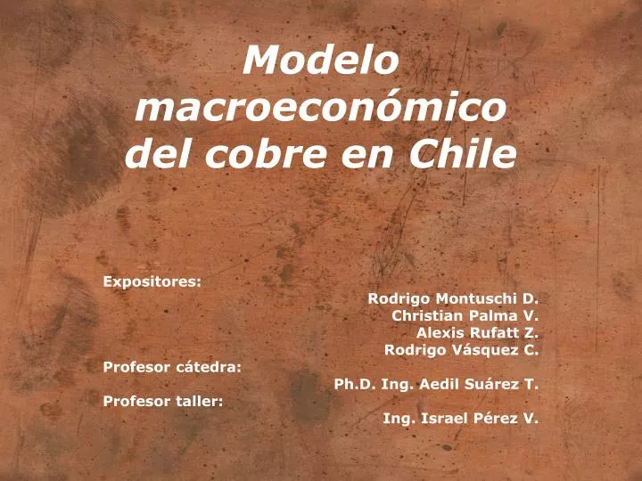 modelo macroecon mico del cobre en chile