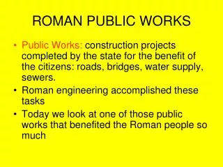 ROMAN PUBLIC WORKS