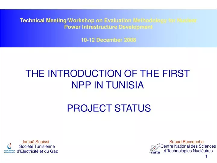 the introduction of the first npp in tunisia project status
