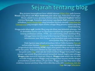 sejarah tentang blog