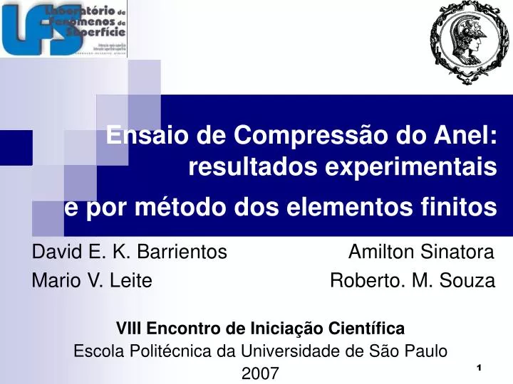 ensaio de compress o do anel resultados experimentais e por m todo dos elementos finitos