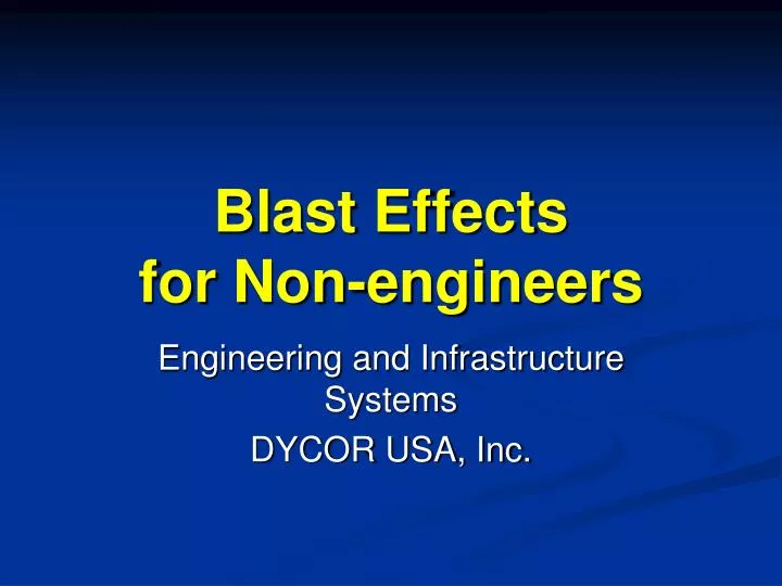 blast effects for non engineers