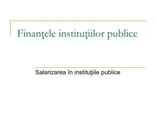 finan ele institu iilor publice