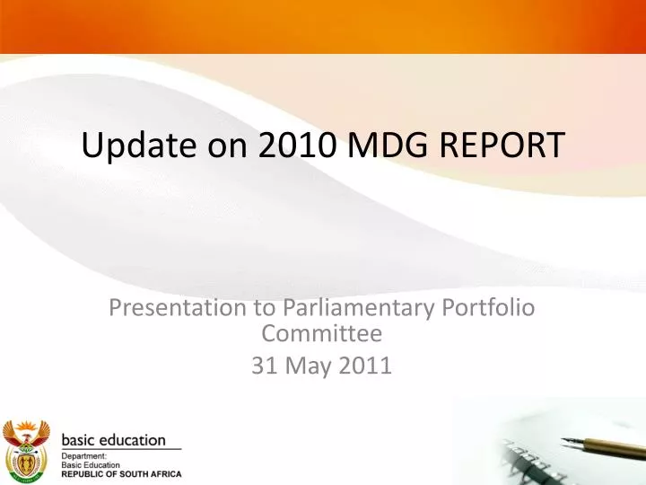 update on 2010 mdg report