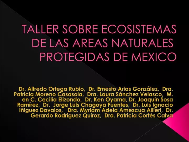 taller sobre ecosistemas de las areas naturales protegidas de mexico
