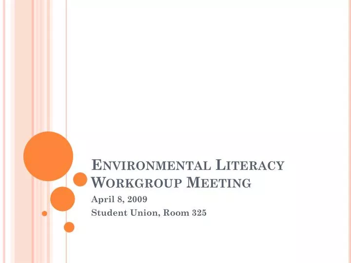 environmental literacy workgroup meeting