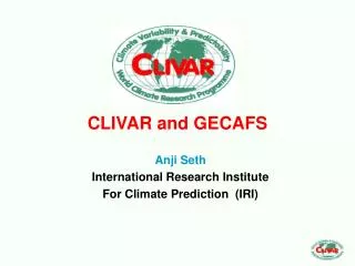 CLIVAR and GECAFS