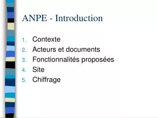 anpe introduction