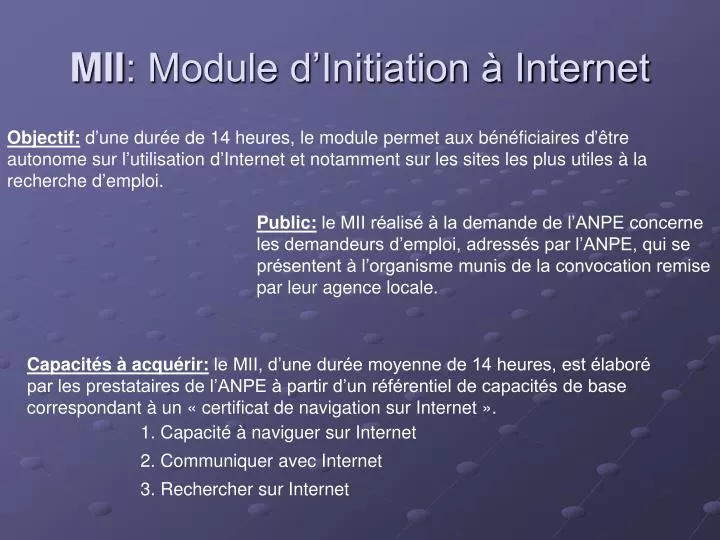 mii module d initiation internet