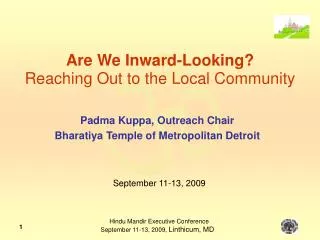 Are We Inward-Looking? Reaching Out to the Local Community