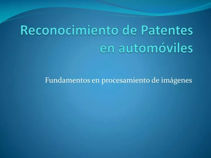 reconocimiento de patentes en autom viles