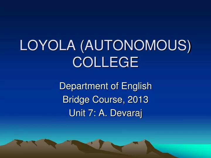 loyola autonomous college