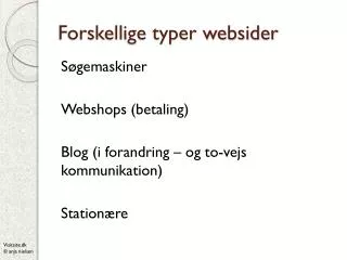 forskellige typer websider