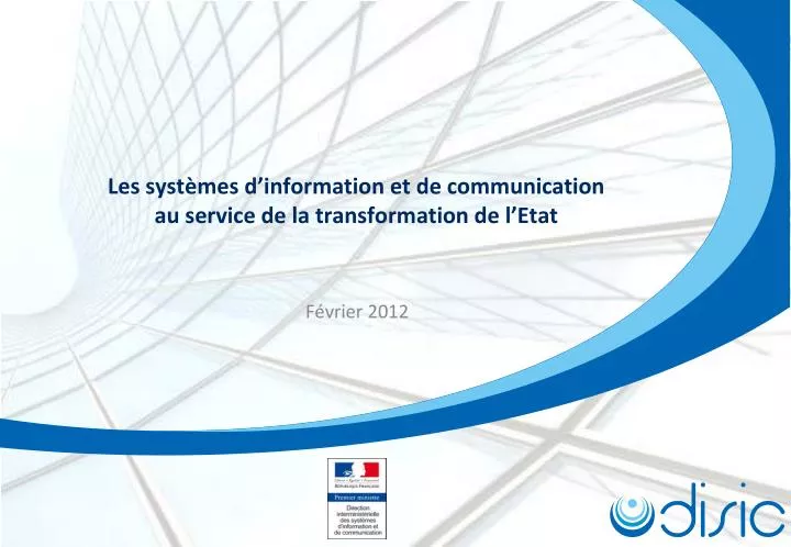 les syst mes d information et de communication au service de la transformation de l etat