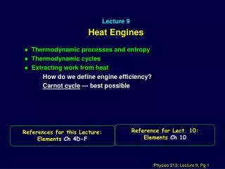 Lecture 9 Heat Engines