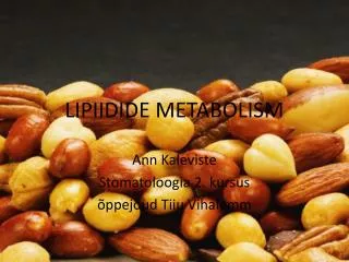 lipiidide metabolism