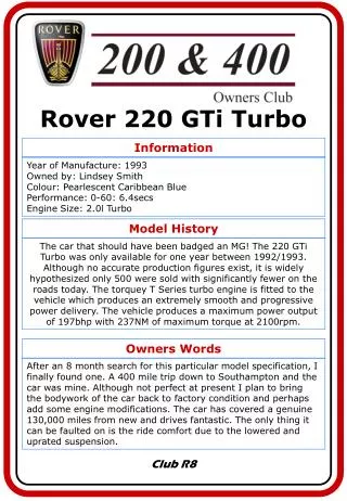 Rover 220 GTi Turbo