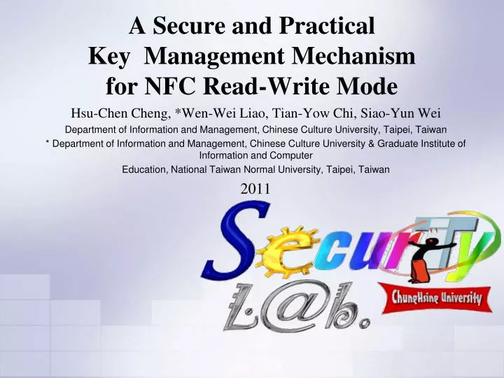 a secure and practical key management mechanism for nfc read write mode