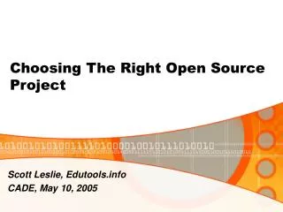 Choosing The Right Open Source Project