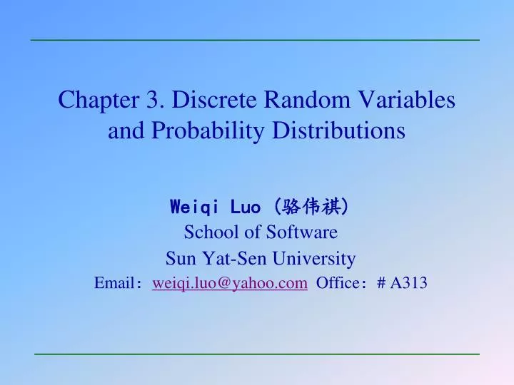 chapter 3 discrete random variables and probability distributions
