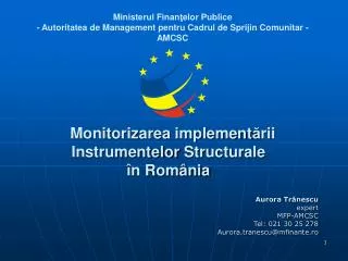 monitorizarea implement rii instrumentelor structurale n rom nia