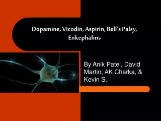 Dopamine, Vicodin, Aspirin, Bell’s Palsy, Enkephalins
