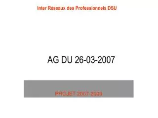 ag du 26 03 2007