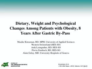 JOURNAL OF THE AMERICAN DIETETIC ASSOCIATION