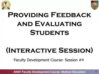 Providing Feedback and Evaluating Students (Interactive Session)