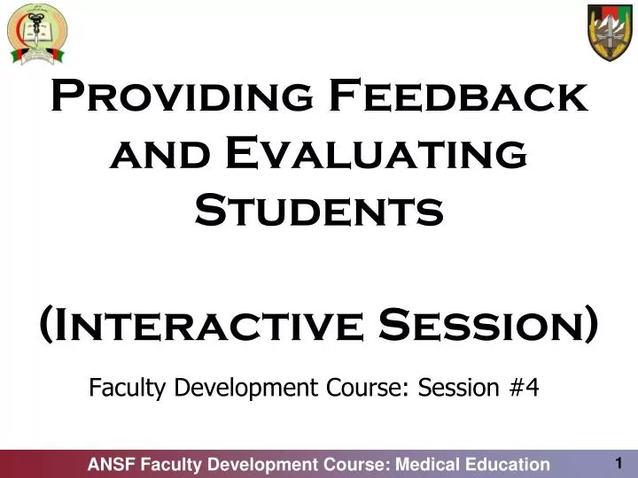 providing feedback and evaluating students interactive session